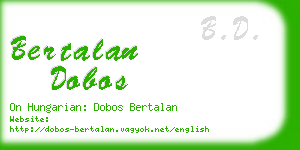 bertalan dobos business card